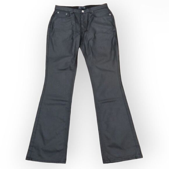 NWT ASOS DESIGN black high waist leather like coated jeans size 32/36 tall - Picture 1 of 12
